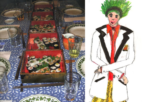 Drawing of a student-designed costume.