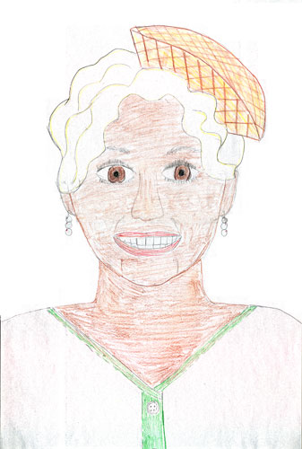 Drawing of a student-designed costume.