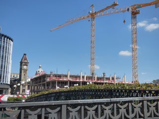 Two tower crane at a construction site